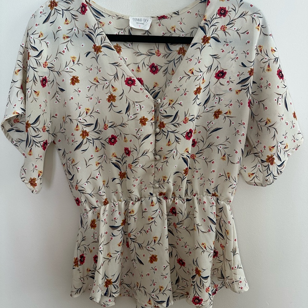 Sienna Sky Cream Floral Blouse